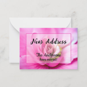 Pink Begonia Nouveau Faire-part d'adresse