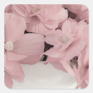 Pink Begonias Quadratischer Aufkleber
