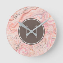 Pink Beige Gray Marble Monogram
