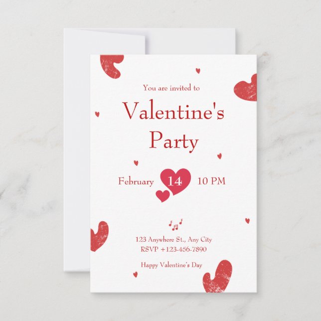 Pink Beige Minimalistische Ästhetik Valentinstag Einladung (Vorderseite)