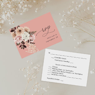 Pink, Beige und Rosa Rustikal, UAWG: rosa RSVP Karte