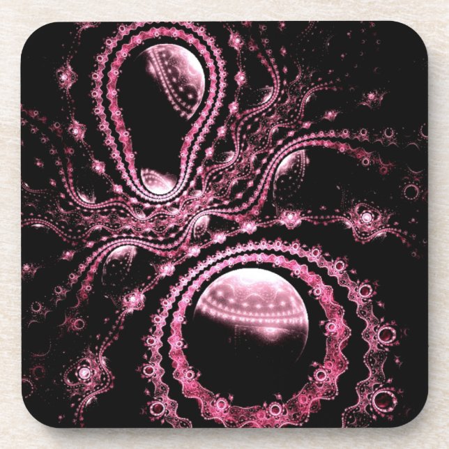 Pink Bejewelus Octopus Untersetzer (Vorderseite)