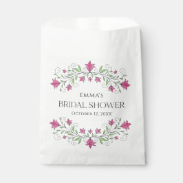 Pink Bell Blume Brautparty Fahnen Geschenktütchen