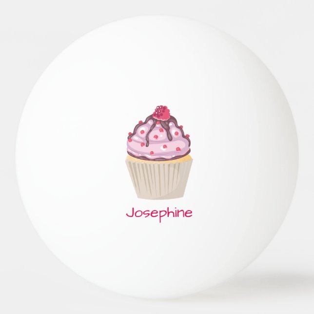 Pink Berry Cupcakes Tischtennisball (Vorderseite)