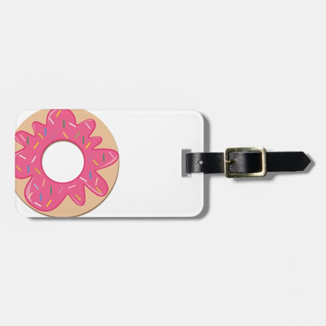 Pink Berry Sprinkle Donut Gepäckanhänger (Vorderseite horizontal)