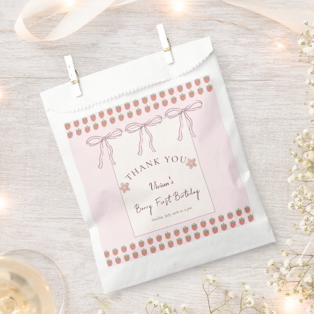 Pink Berry Sweet Girl Baby Dusche Geschenktütchen (Ausgeschnitten)