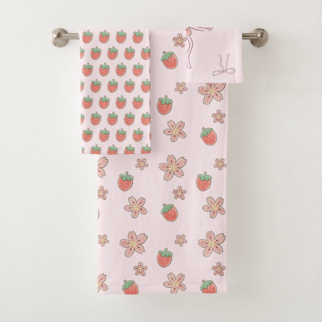 Pink Berry Sweet Girl Badhandtuch Set (Insitu)