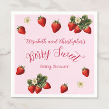 Pink Berry Sweet Red Strawberry Girl Baby Shower