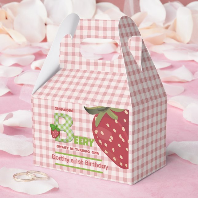 Pink Berry Sweet Strawberry Favor Box Geschenkschachtel (Hochzeit)