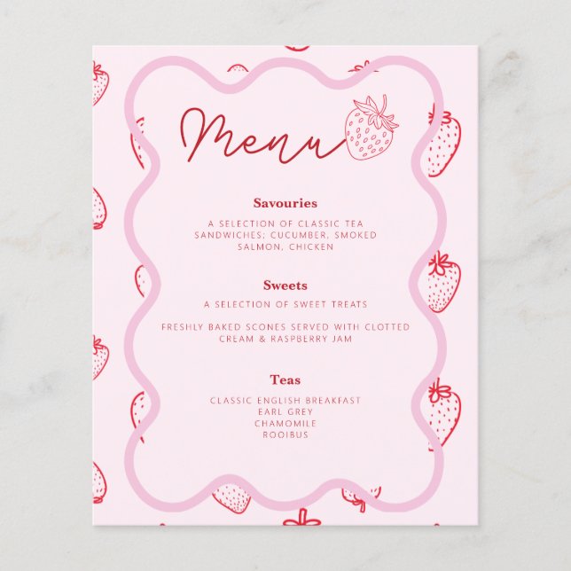 Pink Berry Sweet Theme Kinderdusche Nachmittagstee (Vorderseite)