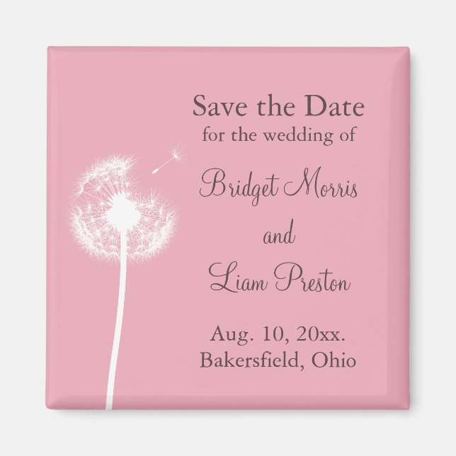 Pink Best wünscht sich! Save The Date Magnet (Vorne)