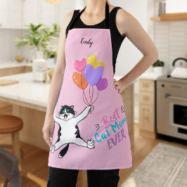 Pink Beste Cat Mama je All-over Print-Schürze Schürze