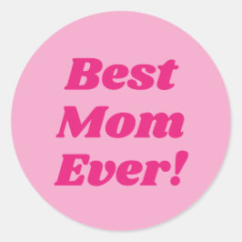 Pink Beste Mama je Runder Aufkleber