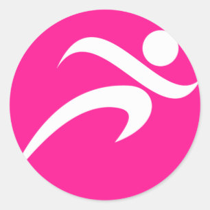 Pink-Betrieb; Läufer Runder Aufkleber