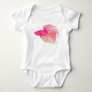Pink Betta Fish Baby Strampler
