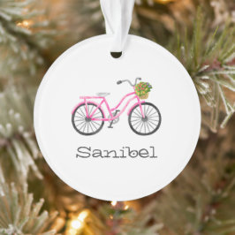 Pink Bicycle Blume Basket LOCATION Jahr Sommer Ornament