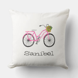 Pink Bicycle Blume Basket LOCATION Vergnügen Kissen