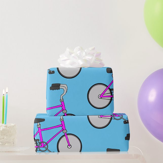 Pink Bicycle Wrapping Paper Geschenkpapier (Von Creator hochgeladen)