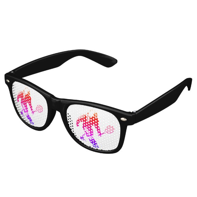Pink Bigfoot Tennis Player Party Partybrille (Schrägansicht)