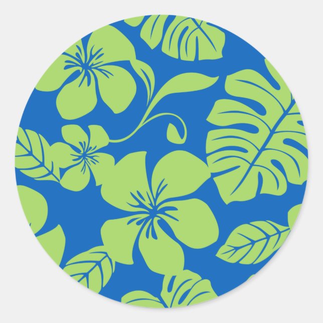 PINK BIKINI (BLAU/GRÜNE) CLASSIC ROUND STICKER (Vorderseite)