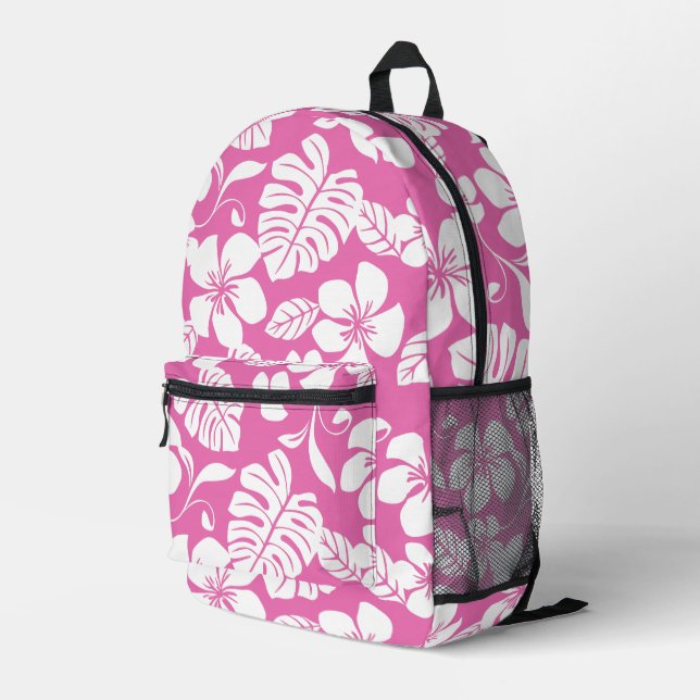 PINK BIKINI PATTER IN FLAMINGO PINK BEDRUCKTER RUCKSACK (Rückseitige Ecke Rechts)