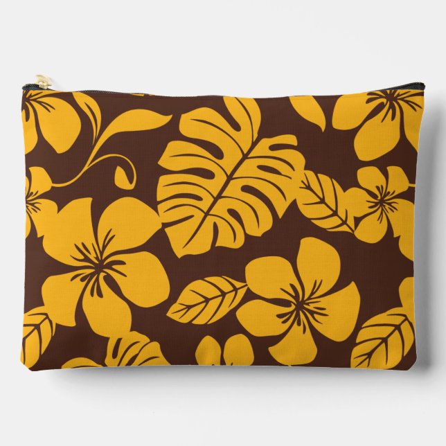 PINK BIKINI PATTERN IN BROWN/GOLD ZUBEHÖRTASCHE (Vorderseite)