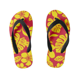 PINK BIKINI (RED/GOLD) Pair of Flip Flops