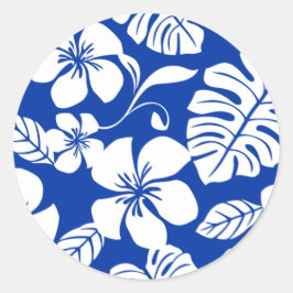 PINK BIKINI (ROYAL BLUE) CLASSIC ROUND STICKER
