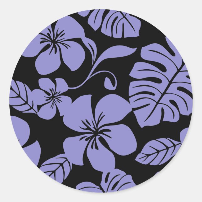 PINK BIKINI (SCHWARZ/LAVENDER) RUNDER AUFKLEBER (Vorderseite)