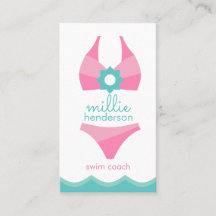 Pink Bikini Swimsuit Business oder Contact Cards