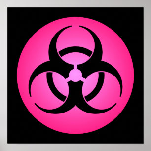 Pink Biogefährdung Symbol Poster
