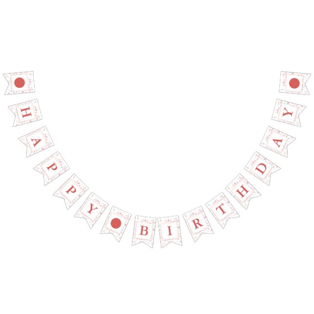 Pink Birthday Bunting Banner (Alle)