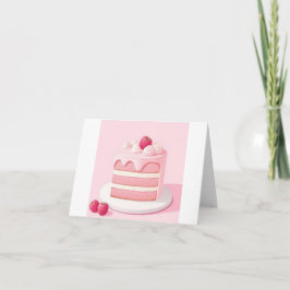 Pink Birthday Cake Card Karte