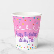 Pink Birthday Cake Zuckerguss Paper Cup
