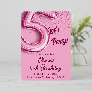 Pink Birthday Folieneinladung