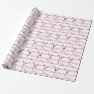 Pink Birthday Lama Niedlich Geschenkpapier