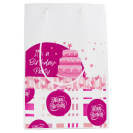 Pink Birthday Party Mittlere Geschenktüte