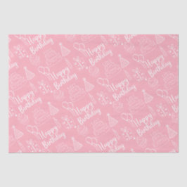 Pink Birthday Tissue Paper Seidenpapier