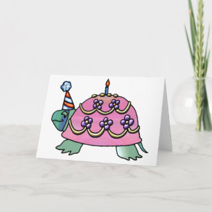 Pink Birthday Turtle Karte