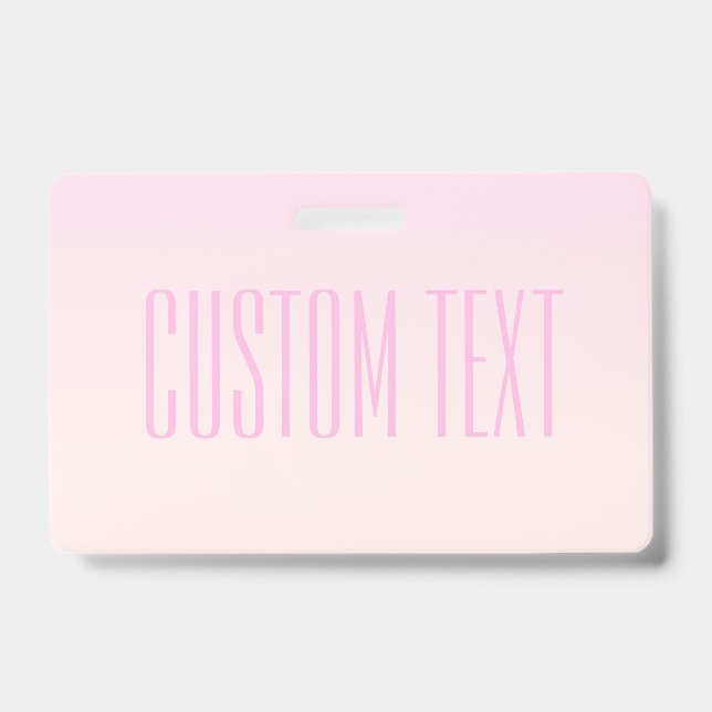 Pink bis Peach Sunset Ombre mit anpassbarem Text Ausweis (Vorderseite)