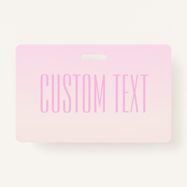 Pink bis Peach Sunset Ombre mit anpassbarem Text Ausweis (Vorderseite)