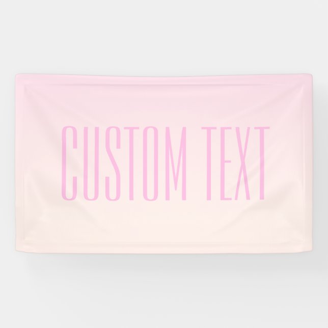 Pink bis Peach Sunset Ombre mit anpassbarem Text Banner (Horizontal)