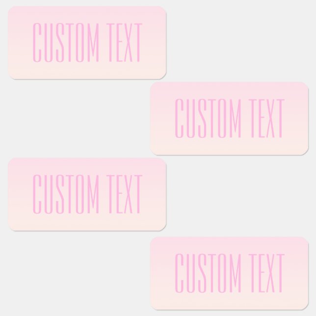 Pink bis Peach Sunset Ombre mit anpassbarem Text Etiketten (Gruppe)
