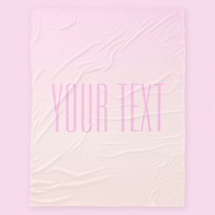Pink bis Peach Sunset Ombre mit anpassbarem Text Fleecedecke