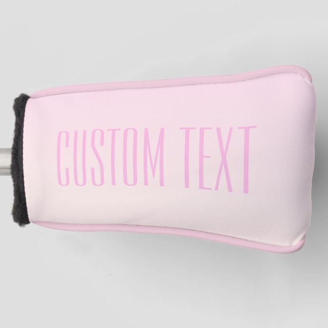 Pink bis Peach Sunset Ombre mit anpassbarem Text Golf Headcover (Vorderseite)