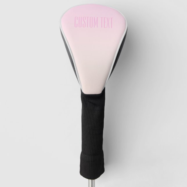 Pink bis Peach Sunset Ombre mit anpassbarem Text Golf Headcover (Vorderseite)