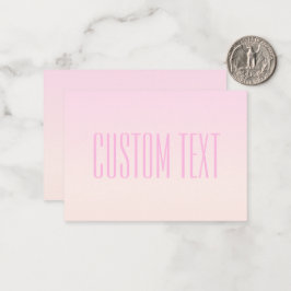 Pink bis Peach Sunset Ombre mit anpassbarem Text Mitteilungskarte