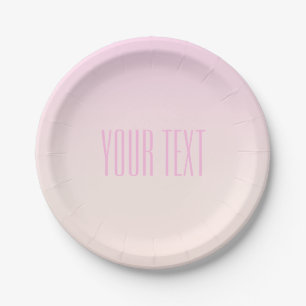 Pink bis Peach Sunset Ombre mit anpassbarem Text Pappteller