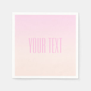 Pink bis Peach Sunset Ombre mit anpassbarem Text Serviette