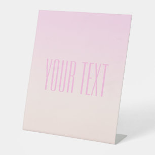 Pink bis Peach Sunset Ombre mit anpassbarem Text Sockelschild